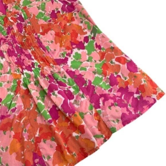 Talbots Floral Sleeveless Blouse Orange Pink - Picture 6 of 7